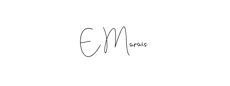if you are searching for the best signature style for your name E Marais. so please give up your signature search. here we have designed multiple signature styles  using Andilay-7BmLP. E Marais signature style 4 images and pictures png