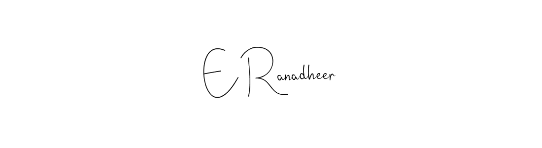 You can use this online signature creator to create a handwritten signature for the name E Ranadheer. This is the best online autograph maker. E Ranadheer signature style 4 images and pictures png