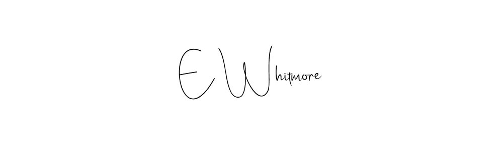 The best way (Andilay-7BmLP) to make a short signature is to pick only two or three words in your name. The name E Whitmore include a total of six letters. For converting this name. E Whitmore signature style 4 images and pictures png