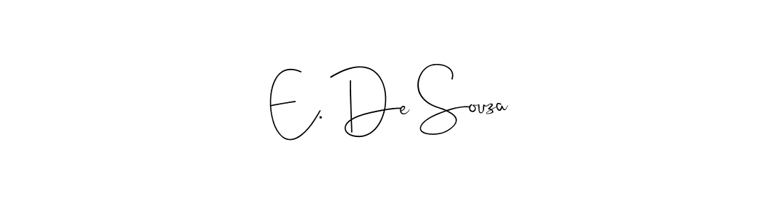 How to make E. De Souza name signature. Use Andilay-7BmLP style for creating short signs online. This is the latest handwritten sign. E. De Souza signature style 4 images and pictures png