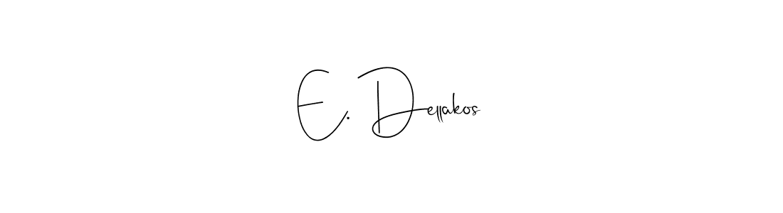 How to make E. Dellakos name signature. Use Andilay-7BmLP style for creating short signs online. This is the latest handwritten sign. E. Dellakos signature style 4 images and pictures png