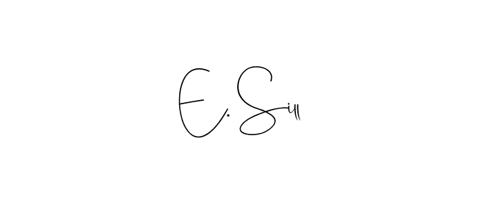 if you are searching for the best signature style for your name E. Sill. so please give up your signature search. here we have designed multiple signature styles  using Andilay-7BmLP. E. Sill signature style 4 images and pictures png