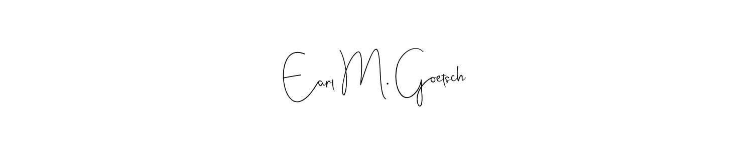 The best way (Andilay-7BmLP) to make a short signature is to pick only two or three words in your name. The name Earl M. Goetsch include a total of six letters. For converting this name. Earl M. Goetsch signature style 4 images and pictures png