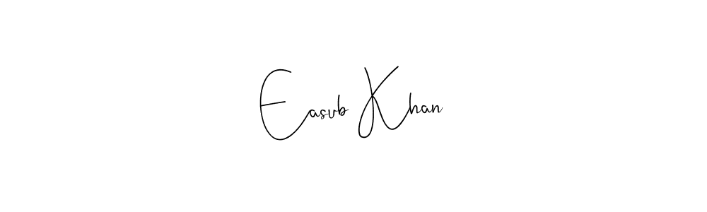 Make a beautiful signature design for name Easub Khan. Use this online signature maker to create a handwritten signature for free. Easub Khan signature style 4 images and pictures png