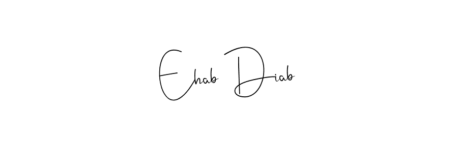 if you are searching for the best signature style for your name Ehab Diab. so please give up your signature search. here we have designed multiple signature styles  using Andilay-7BmLP. Ehab Diab signature style 4 images and pictures png