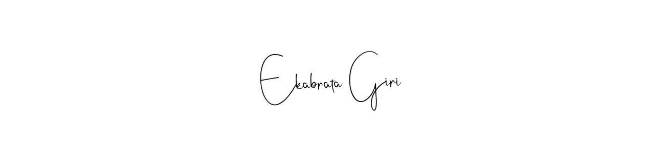 How to make Ekabrata Giri name signature. Use Andilay-7BmLP style for creating short signs online. This is the latest handwritten sign. Ekabrata Giri signature style 4 images and pictures png