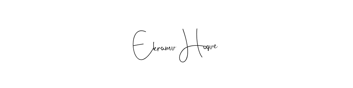 How to make Ekramu Hoque name signature. Use Andilay-7BmLP style for creating short signs online. This is the latest handwritten sign. Ekramu Hoque signature style 4 images and pictures png