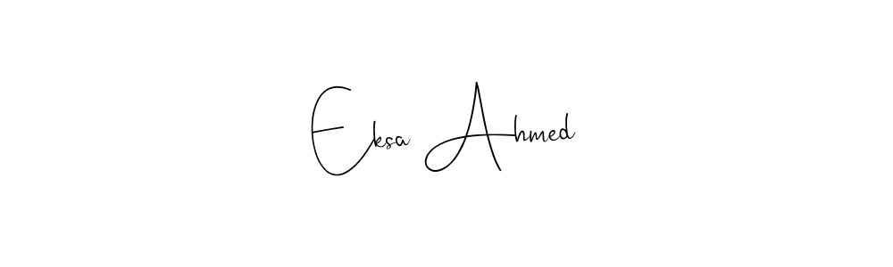 Andilay-7BmLP is a professional signature style that is perfect for those who want to add a touch of class to their signature. It is also a great choice for those who want to make their signature more unique. Get Eksa Ahmed name to fancy signature for free. Eksa Ahmed signature style 4 images and pictures png