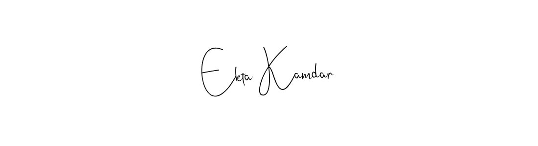 How to make Ekta Kamdar signature? Andilay-7BmLP is a professional autograph style. Create handwritten signature for Ekta Kamdar name. Ekta Kamdar signature style 4 images and pictures png