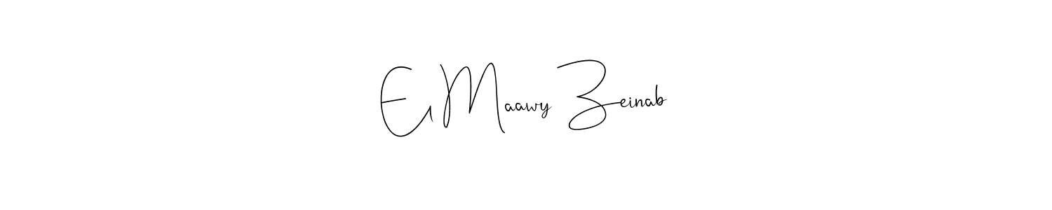 Design your own signature with our free online signature maker. With this signature software, you can create a handwritten (Andilay-7BmLP) signature for name El Maawy Zeinab. El Maawy Zeinab signature style 4 images and pictures png