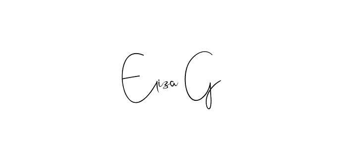 Design your own signature with our free online signature maker. With this signature software, you can create a handwritten (Andilay-7BmLP) signature for name Eliza G. Eliza G signature style 4 images and pictures png