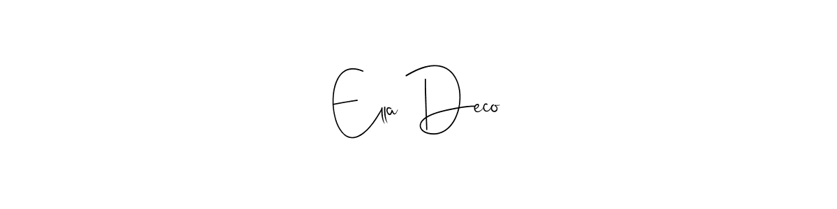 Similarly Andilay-7BmLP is the best handwritten signature design. Signature creator online .You can use it as an online autograph creator for name Ella Deco♡. Ella Deco♡ signature style 4 images and pictures png