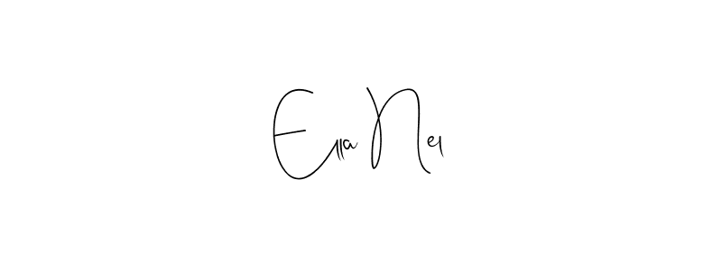How to make Ella Nel name signature. Use Andilay-7BmLP style for creating short signs online. This is the latest handwritten sign. Ella Nel signature style 4 images and pictures png