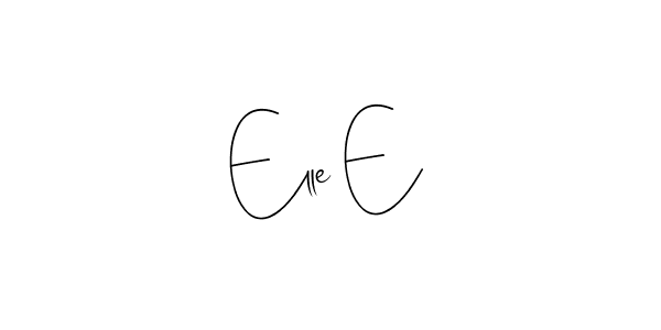 if you are searching for the best signature style for your name Elle E. so please give up your signature search. here we have designed multiple signature styles  using Andilay-7BmLP. Elle E signature style 4 images and pictures png