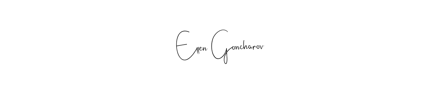 How to make Ellen Goncharov name signature. Use Andilay-7BmLP style for creating short signs online. This is the latest handwritten sign. Ellen Goncharov signature style 4 images and pictures png