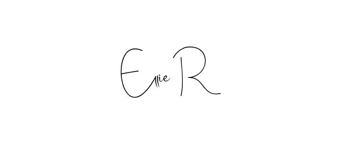 The best way (Andilay-7BmLP) to make a short signature is to pick only two or three words in your name. The name Ellie R include a total of six letters. For converting this name. Ellie R signature style 4 images and pictures png