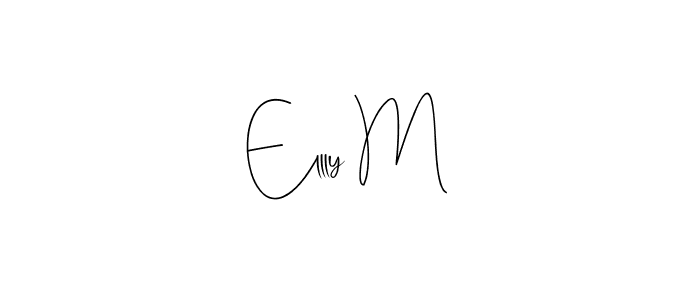 How to make Ellly M name signature. Use Andilay-7BmLP style for creating short signs online. This is the latest handwritten sign. Ellly M signature style 4 images and pictures png