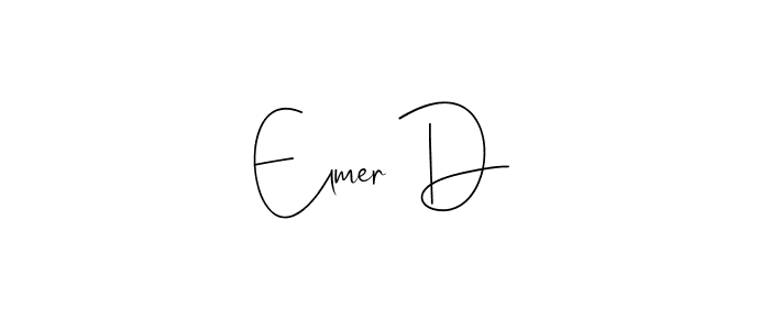 How to make Elmer D name signature. Use Andilay-7BmLP style for creating short signs online. This is the latest handwritten sign. Elmer D signature style 4 images and pictures png