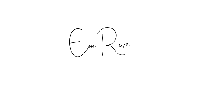 Use a signature maker to create a handwritten signature online. With this signature software, you can design (Andilay-7BmLP) your own signature for name Em Rose. Em Rose signature style 4 images and pictures png