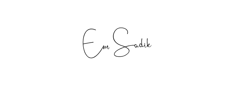 It looks lik you need a new signature style for name Em Sadik. Design unique handwritten (Andilay-7BmLP) signature with our free signature maker in just a few clicks. Em Sadik signature style 4 images and pictures png