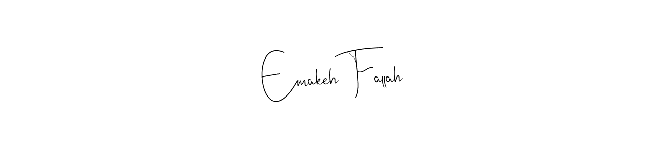 Also we have Emakeh Fallah name is the best signature style. Create professional handwritten signature collection using Andilay-7BmLP autograph style. Emakeh Fallah signature style 4 images and pictures png