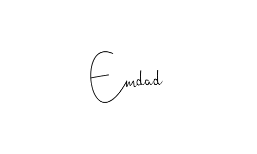 Use a signature maker to create a handwritten signature online. With this signature software, you can design (Andilay-7BmLP) your own signature for name Emdad. Emdad signature style 4 images and pictures png