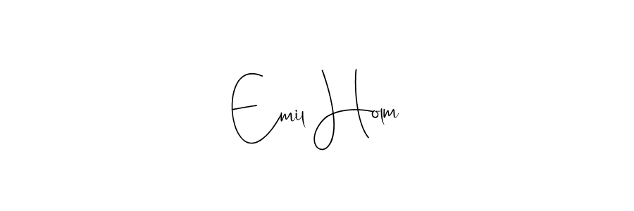 Andilay-7BmLP is a professional signature style that is perfect for those who want to add a touch of class to their signature. It is also a great choice for those who want to make their signature more unique. Get Emil Holm name to fancy signature for free. Emil Holm signature style 4 images and pictures png