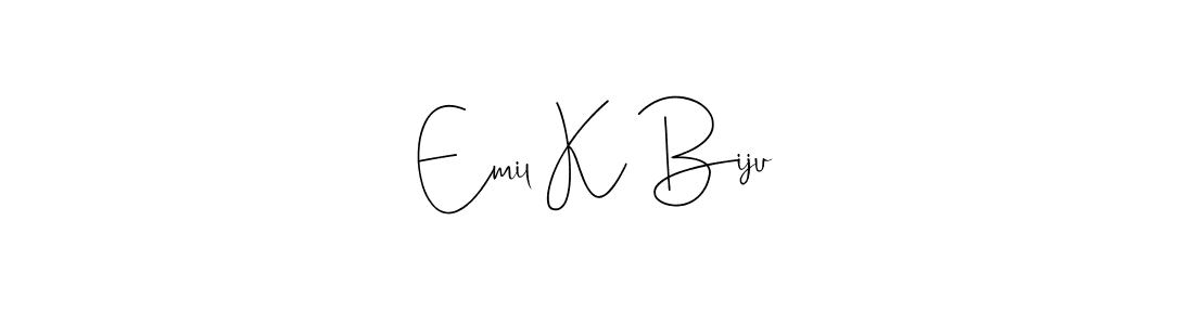 Make a beautiful signature design for name Emil K Biju. Use this online signature maker to create a handwritten signature for free. Emil K Biju signature style 4 images and pictures png