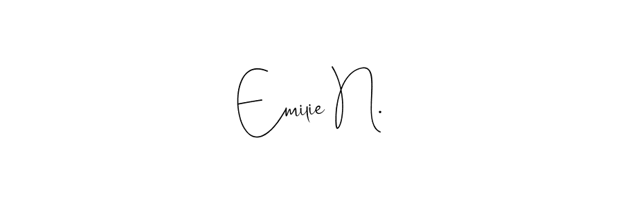 if you are searching for the best signature style for your name Emilie N.. so please give up your signature search. here we have designed multiple signature styles  using Andilay-7BmLP. Emilie N. signature style 4 images and pictures png