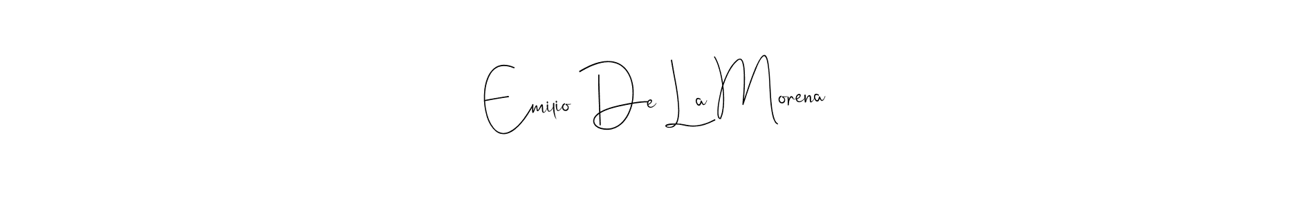 Similarly Andilay-7BmLP is the best handwritten signature design. Signature creator online .You can use it as an online autograph creator for name Emilio De La Morena. Emilio De La Morena signature style 4 images and pictures png