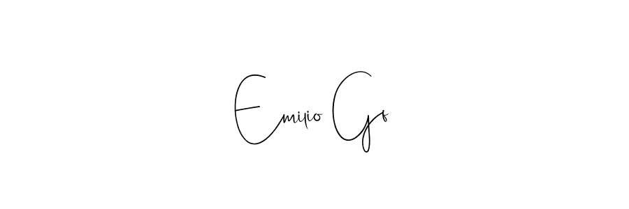 Make a beautiful signature design for name Emilio Gf. With this signature (Andilay-7BmLP) style, you can create a handwritten signature for free. Emilio Gf signature style 4 images and pictures png