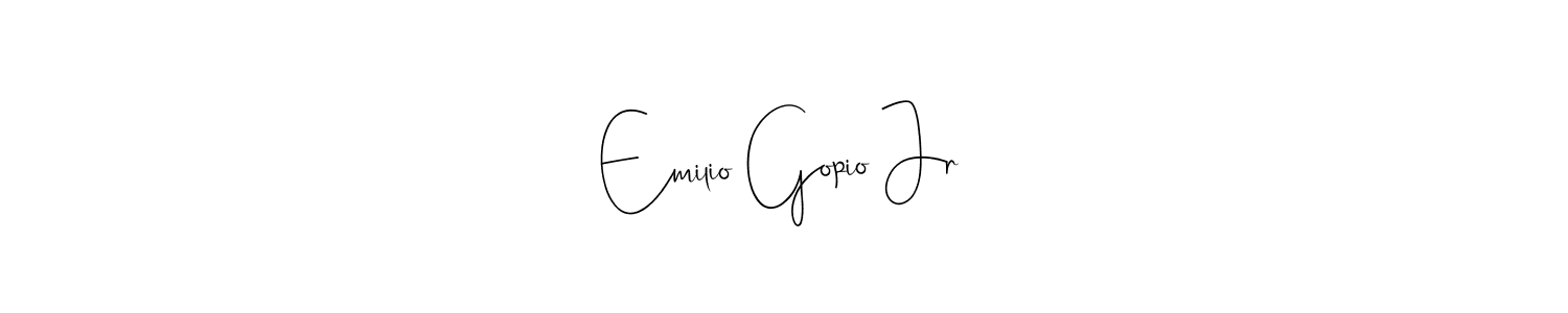 Check out images of Autograph of Emilio Gopio Jr name. Actor Emilio Gopio Jr Signature Style. Andilay-7BmLP is a professional sign style online. Emilio Gopio Jr signature style 4 images and pictures png