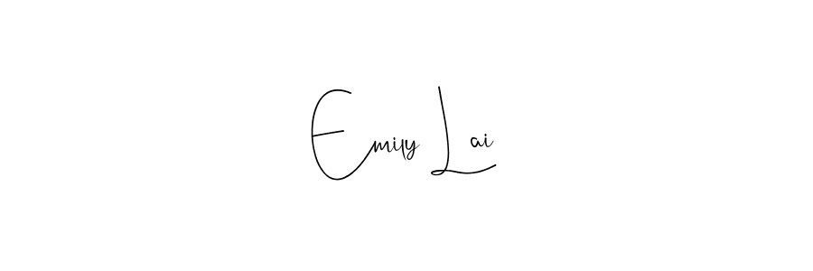 You should practise on your own different ways (Andilay-7BmLP) to write your name (Emily Lai) in signature. don't let someone else do it for you. Emily Lai signature style 4 images and pictures png