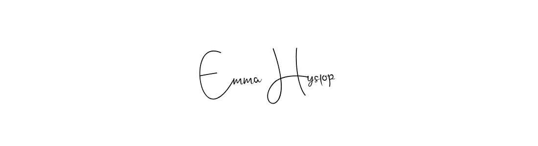 You should practise on your own different ways (Andilay-7BmLP) to write your name (Emma Hyslop) in signature. don't let someone else do it for you. Emma Hyslop signature style 4 images and pictures png