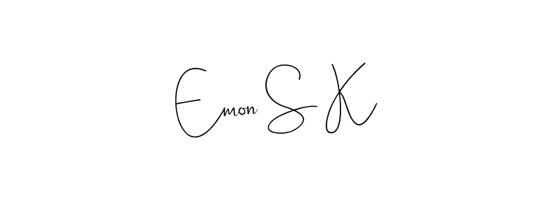 You should practise on your own different ways (Andilay-7BmLP) to write your name (Emon S K) in signature. don't let someone else do it for you. Emon S K signature style 4 images and pictures png