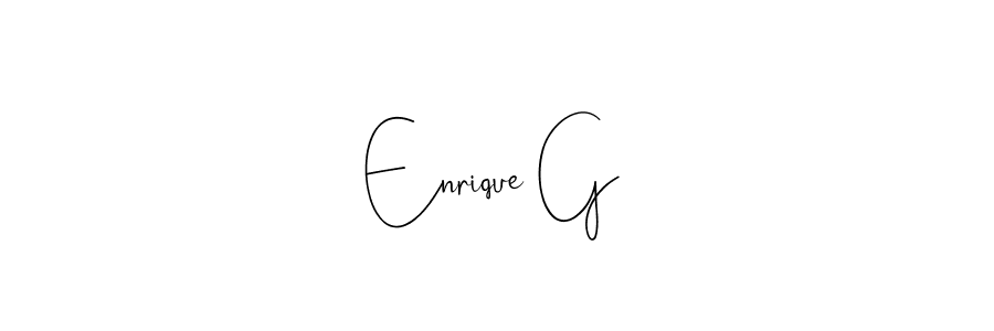 This is the best signature style for the Enrique G name. Also you like these signature font (Andilay-7BmLP). Mix name signature. Enrique G signature style 4 images and pictures png