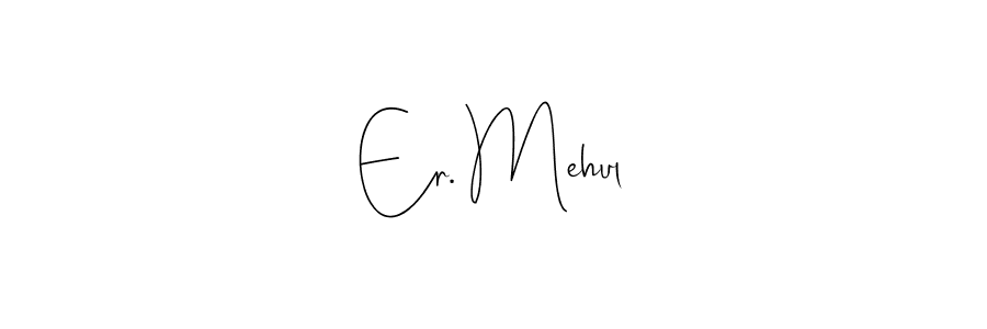 You can use this online signature creator to create a handwritten signature for the name Er. Mehul. This is the best online autograph maker. Er. Mehul signature style 4 images and pictures png