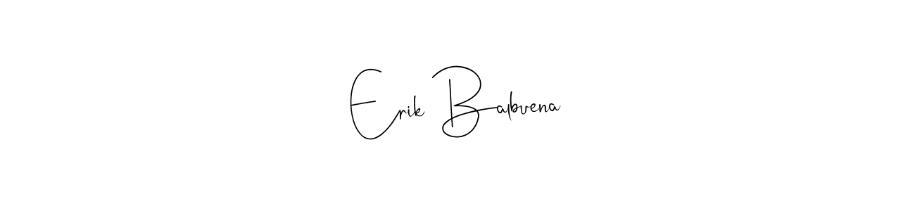 How to make Erik Balbuena name signature. Use Andilay-7BmLP style for creating short signs online. This is the latest handwritten sign. Erik Balbuena signature style 4 images and pictures png