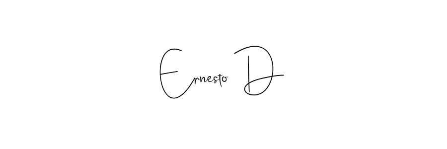 How to make Ernesto D name signature. Use Andilay-7BmLP style for creating short signs online. This is the latest handwritten sign. Ernesto D signature style 4 images and pictures png