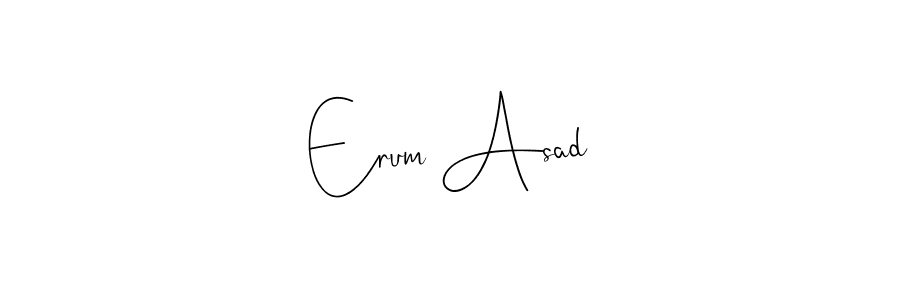This is the best signature style for the Erum Asad name. Also you like these signature font (Andilay-7BmLP). Mix name signature. Erum Asad signature style 4 images and pictures png
