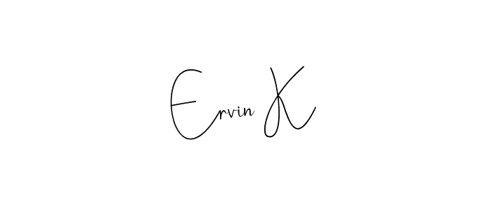 if you are searching for the best signature style for your name Ervin K. so please give up your signature search. here we have designed multiple signature styles  using Andilay-7BmLP. Ervin K signature style 4 images and pictures png