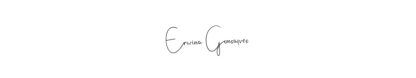 See photos of Erwina Gonsalves official signature by Spectra . Check more albums & portfolios. Read reviews & check more about Andilay-7BmLP font. Erwina Gonsalves signature style 4 images and pictures png