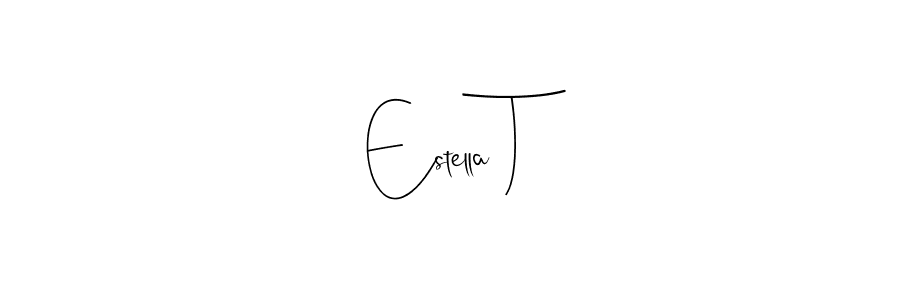 The best way (Andilay-7BmLP) to make a short signature is to pick only two or three words in your name. The name Estella T include a total of six letters. For converting this name. Estella T signature style 4 images and pictures png