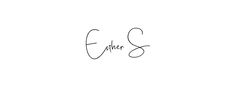 You should practise on your own different ways (Andilay-7BmLP) to write your name (Esther S) in signature. don't let someone else do it for you. Esther S signature style 4 images and pictures png