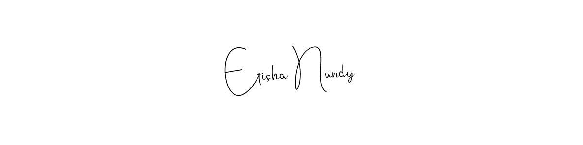 Andilay-7BmLP is a professional signature style that is perfect for those who want to add a touch of class to their signature. It is also a great choice for those who want to make their signature more unique. Get Etisha Nandy name to fancy signature for free. Etisha Nandy signature style 4 images and pictures png