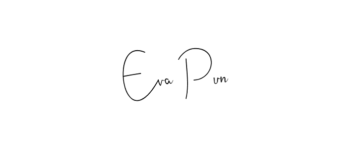 How to make Eva Pun name signature. Use Andilay-7BmLP style for creating short signs online. This is the latest handwritten sign. Eva Pun signature style 4 images and pictures png