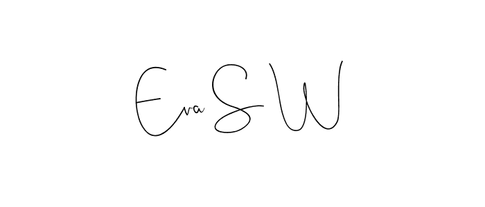 Also You can easily find your signature by using the search form. We will create Eva S W name handwritten signature images for you free of cost using Andilay-7BmLP sign style. Eva S W signature style 4 images and pictures png
