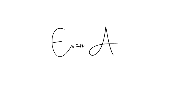 if you are searching for the best signature style for your name Evan A. so please give up your signature search. here we have designed multiple signature styles  using Andilay-7BmLP. Evan A signature style 4 images and pictures png
