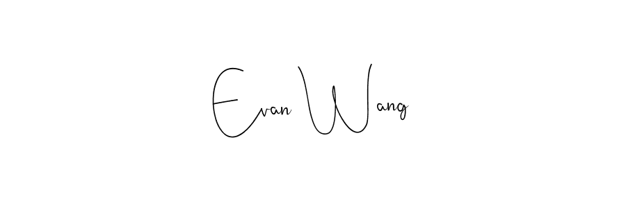 How to make Evan Wang name signature. Use Andilay-7BmLP style for creating short signs online. This is the latest handwritten sign. Evan Wang signature style 4 images and pictures png