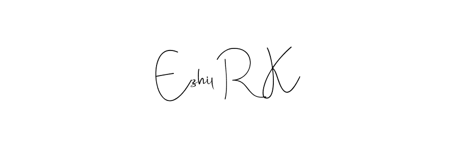 Use a signature maker to create a handwritten signature online. With this signature software, you can design (Andilay-7BmLP) your own signature for name Ezhil R K. Ezhil R K signature style 4 images and pictures png